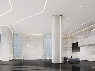 现代办公大厅 大堂前台