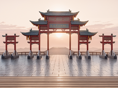中式古建筑 牌坊