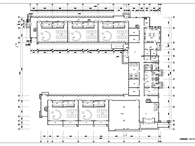 现代新中式幼儿园建筑 C型15班幼儿园 现代风格幼儿园 幼儿园设计 施工图