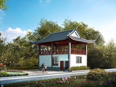 新中式中式公厕 建筑结构水电 施工图