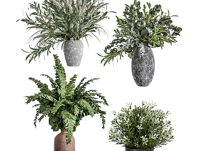 现代佛龛 植物盆栽组合