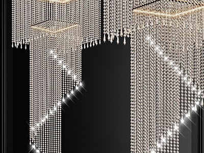 现代封闭式厨房 现代大型水晶吊灯