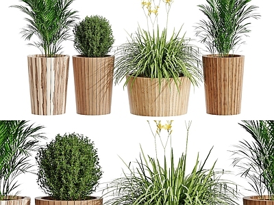 现代佛龛 现代实木木桶植物盆栽