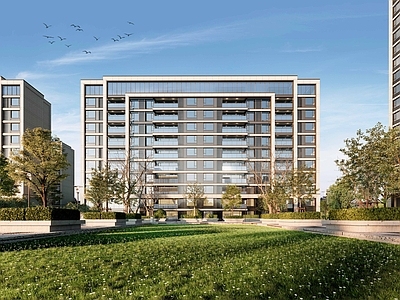现代小区建筑 典雅 小高层