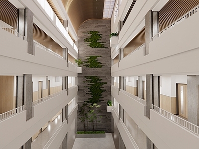 现代其他学校空间 教学楼中庭