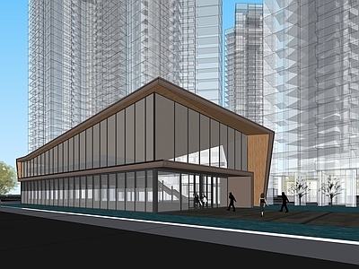 现代极简售楼处建筑 简约创意售楼处 现代轻奢会所设计 展示会所售楼处