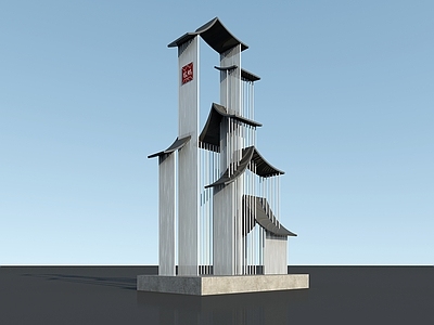 新中式其他景观小品 中式构架