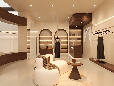 现代极简服装店 女装店 原木