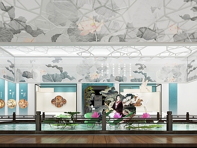 现代新中式其他展厅 新中式博物馆 采荷场景