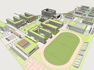 现代学校建筑 现代风格中学