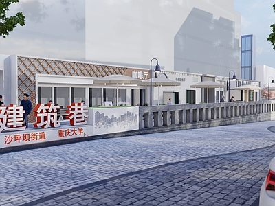 现代日式餐饮建筑 建筑巷