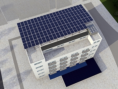 现代办公楼 多层办公楼 礼堂建筑 屋顶光伏