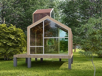 现代北欧木屋 森林木屋 观鸟屋 树屋 木房子