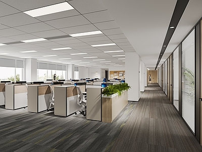 现代简约办公区 开放办公区