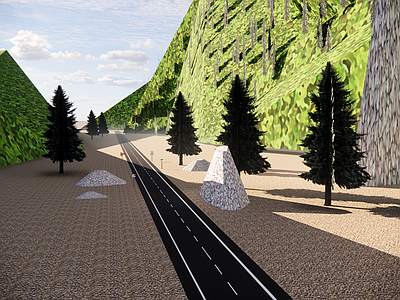 现代鸟瞰规划 山林 公路 群山