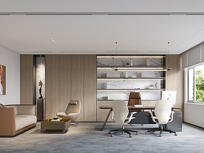 现代简约办公室 董事长办公室 经理办公室 办公区