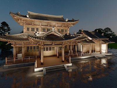 中式古建筑 鼓楼阁 大门