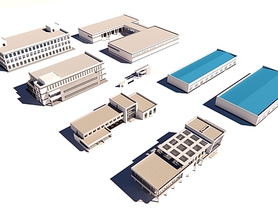 现代厂房 厂房建筑 工厂办公楼 仓库