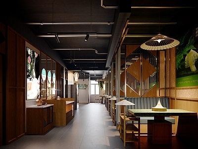 侘寂工业其他餐饮空间 东南亚餐饮卡座