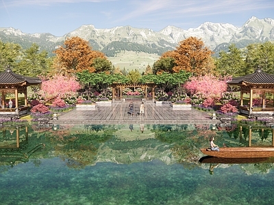 现代新中式口袋公园 公园 广场 滨水景观