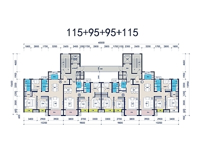 现代住宅楼建筑 T4大高层 商品住宅 施工图