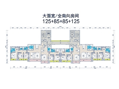 现代住宅楼建筑 大高层住宅 大面宽 全南向 施工图