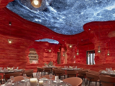 复古侘寂茶餐厅 洞穴餐厅 岩洞餐厅 现代风格餐厅 特色餐厅 火锅店中餐厅