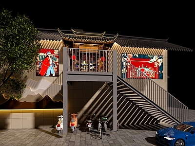 现代轻奢酒馆 国潮 国潮酒吧 现代 中式门头