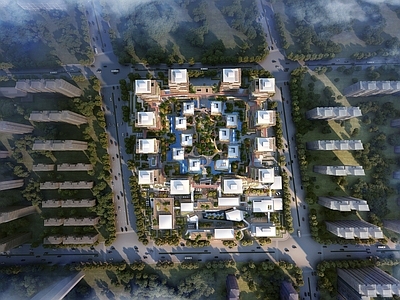 现代产业园建筑 现代产业园 规划总平面图 施工图