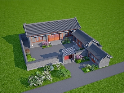 中古中式古建 庙宇 庙 寺庙 古建筑 四合院