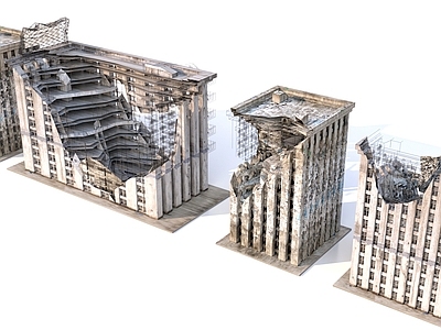 现代其他工业建筑 倒塌建筑 楼房