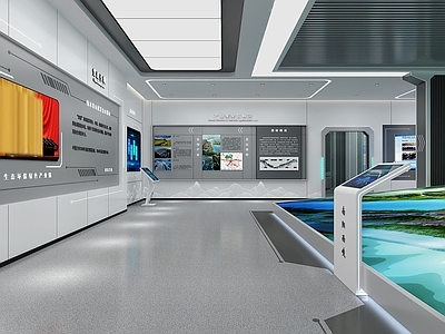 现代其他文化空间 新能源展厅 科技展厅 沙盘 文化展墙