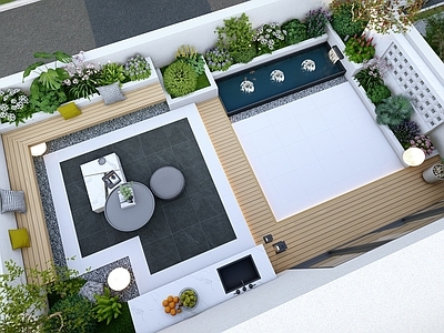 现代屋顶花园 屋顶露台花园