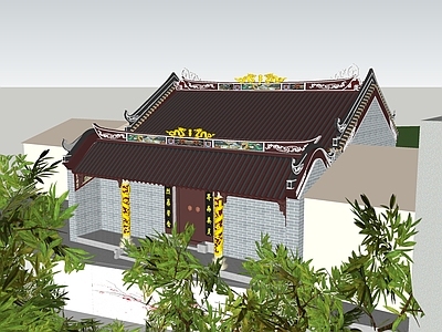 中式寺庙建筑 三界庙 庙会 闽南