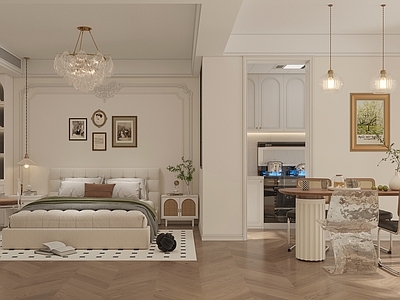 法式奶油公寓 一字型公寓