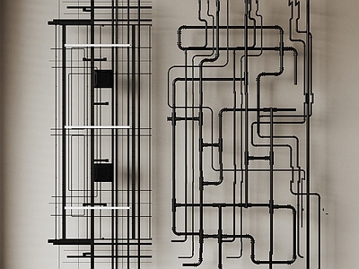 管道 管道 裸顶 办公裸顶 办公吊灯 通风管道