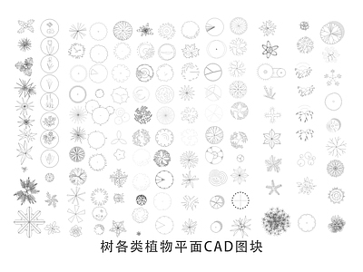 现代综合植物图库 植物平面图 施工图