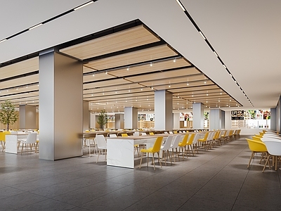 现代原木食堂 员工餐厅 食堂 自助餐