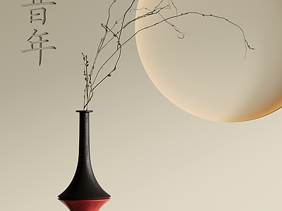 现代中古花艺 现代花瓶干支花艺 中古风干支花艺