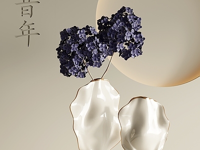 现代中古花艺 现代花瓶干支花艺