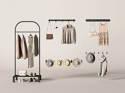 现代衣架 衣帽架 挂衣架 服装 鞋子 帽子