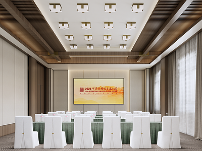 新中式现代其他酒店空间 新中式酒店会议室