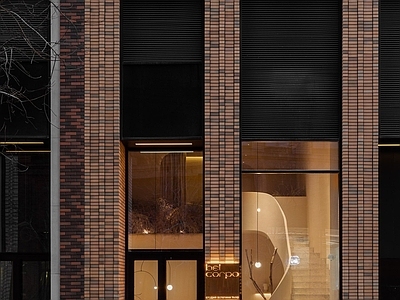 现代轻奢街道外景 街道门头店铺外景 阴天室外街边商店 商业街外景 人行道道路走廊 街道夜景