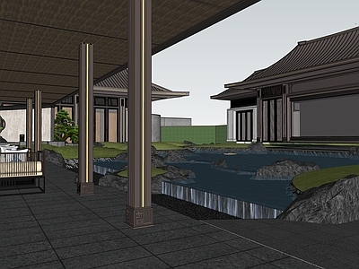 新中式中式办公景观 新中式大门 建发示范区 儿童活动 禅境会客厅 双层示范区