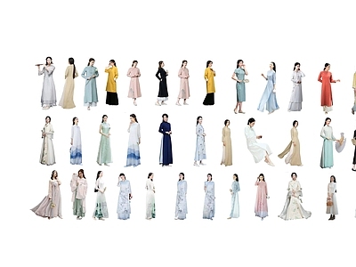 多人 旗袍美女 汉服美女