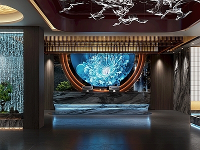 现代新中式足浴店 足浴接待大厅