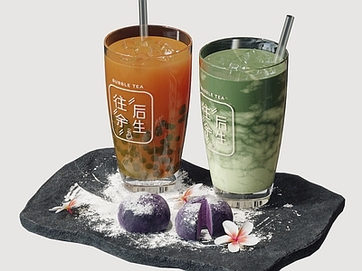 现代摆件组合 奶茶 餐桌摆件 咖啡杯 食物 饮料
