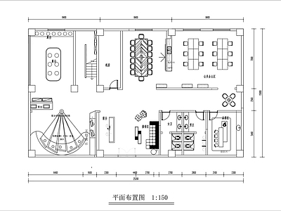 现代整体办公空间 办公空间设计平面 办公室设计平面图 375平办公平面 施工图