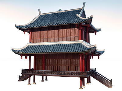 中式古建筑 古戏台