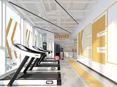 现代健身房 健身房 跑步机